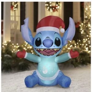 Disney Christmas Stitch Inflatable - Blue and Red